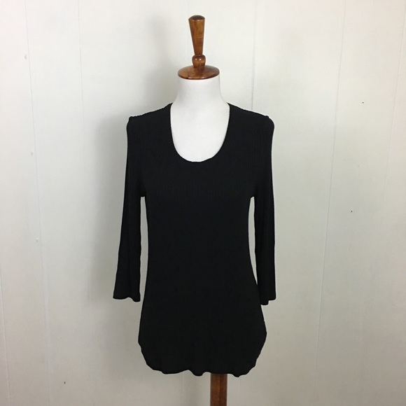 Rachel Zoe Tops - Rachel Zoe Ribbed Scoop Neck 3/4 Sleeve Top